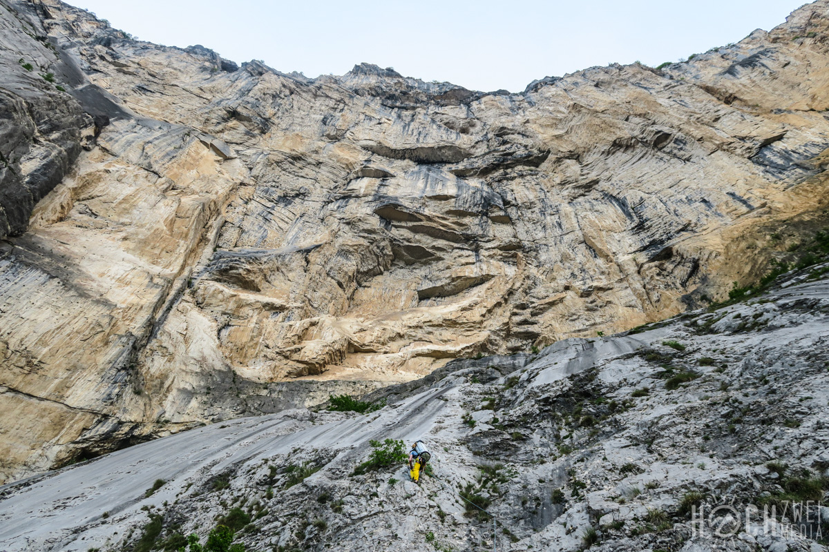 Monte Brento Klettern Via Vertigine Universo Giallo Gelbes Universum