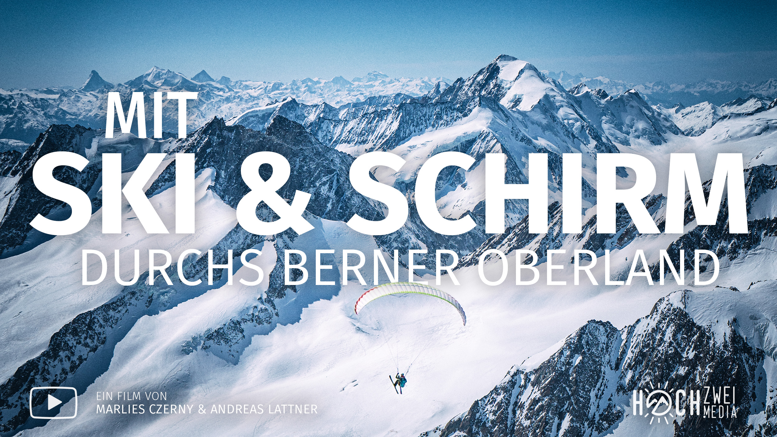 Mit Ski und Schirm durchs Berner Oberland